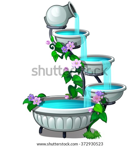 Tiered fountain. Vector.