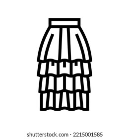 tiered layered skirt line icon vector. tiered layered skirt sign. isolated contour symbol black illustration