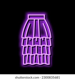 tiered layered skirt neon light sign vector. tiered layered skirt illustration