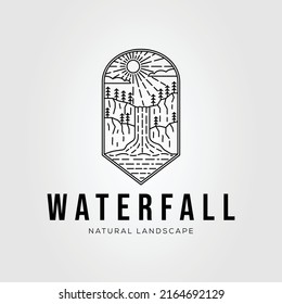 Tiered Waterfall Or River Falls Logo Vector Illustration Design