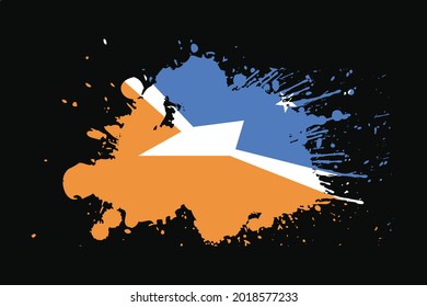 Tierra de Fuego Flag With Grunge Effect Design. It will be used t-shirt graphics, print, poster and Background.