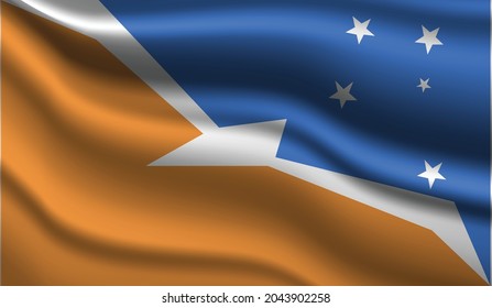 Tierra de Fuego Realistic Modern Flag Design. Vector illustration. It will be used for background, texture or banner.