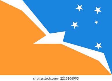 Tierra del Fuego Flag. Argentina Provinces. Vector Illustration.