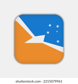 Tierra del Fuego Flag. Argentina Provinces. Vector Illustration.