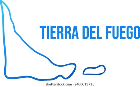 Tierra del Fuego isolated map