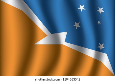 Tierra Del Fuego Province Argentina flag background with cloth texture. Tierra Del Fuego Province Argentina Flag vector illustration eps10.