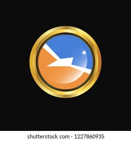 Tierra del Fuego province Argentina flag Golden button