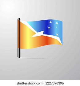 Tierra del Fuego province Argentina waving Shiny Flag design vector