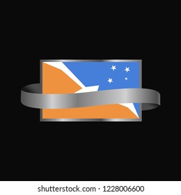 Tierra del Fuego province Argentina flag Ribbon banner design