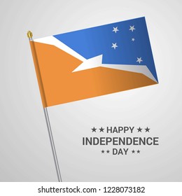 Tierra del Fuego province Argentina Independence day typographic design with flag vector