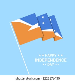 Tierra del Fuego province Argentina Independence day typographic design with flag vector