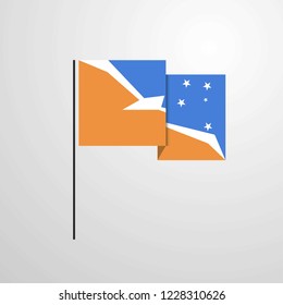 Tierra del Fuego province Argentina waving Flag design vector