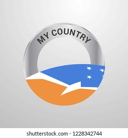 Tierra del Fuego province Argentina My Country Flag badge