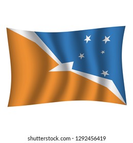 Tierra Del Fuego Province Argentina flag background with cloth texture. Tierra Del Fuego Province Argentina Flag vector illustration eps10. - Vector