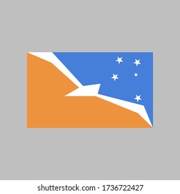 Tierra del Fuego Province Argentina flag in front of blue sky. 3D vector illustration in high quality for ui and ux, website or mobile application on a gray background