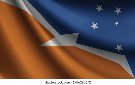 Tierra del Fuego Provinz - Argentinien Flagge winkend. Hintergrund für patriotisches und nationales Design. Vektorgrafik  