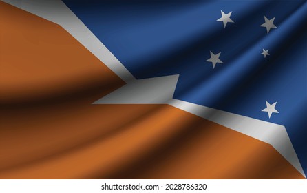 Tierra del Fuego Province - Argentina flag waving. Background for patriotic and national design. Vector illustration