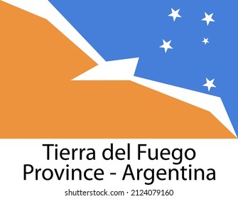 TIERRA DEL FUEGO PROVINCE ARGENTINA  FLAG DESIGN FOR SOCIAL MEDIA AND PRINT MEDIA.