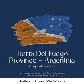 Tierra Del Fuego Province - Argentina Flag Made of Glitter Sparkle Brush Paint Vector, Celebrating Tierra Del Fuego Province - Argentina Independence Day.