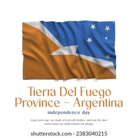 Tierra Del Fuego Province - Argentina Flag, Celebrating Independence Day. Abstract waving flag on white background Country Flag.