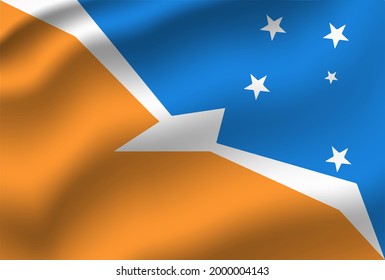 Tierra del Fuego Province waving flag. Vector editable.