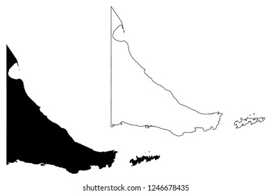 Tierra del Fuego (Region of Argentina, Argentine Republic, Provinces of Argentina) map vector illustration, scribble sketch Provincia de Tierra del Fuego, Antártida e Islas del Atlántico Sur map