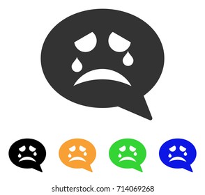 Tiers Smiley Message icon. Vector illustration style is a flat iconic tiers smiley message symbol with black, gray, green, blue, yellow color variants. Designed for web and software interfaces.