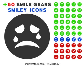 Tiers Smiley pictograph with colored bonus facial icon set. Vector illustration style is flat iconic elements for web design, app user interfaces, messaging.