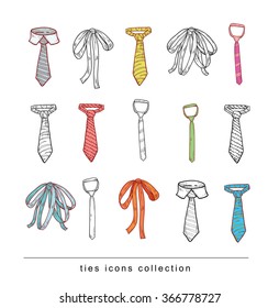 Ties and Bow Ties, vector illustration.