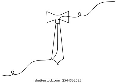 Ties continuous line drawing of isolate outline simple vector icon