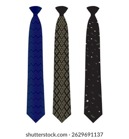 Corbatas diseños en editable, Corbata para hombres