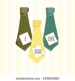 ties fathers day  over white background vector illustration