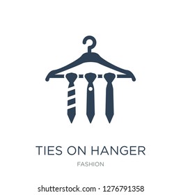 ties on hanger icon vector on white background, ties on hanger trendy filled icons from Fashion collection, ties on hanger vector illustration