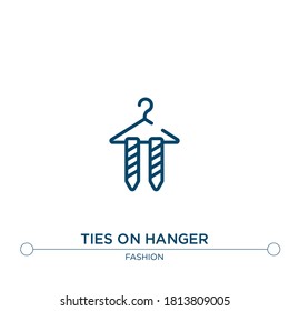 ties on hanger outline vector icon. simple element illustration. ties on hanger outline icon from editable fashion concept. can be used for web and mobile
