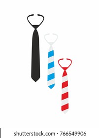 Ties on white background