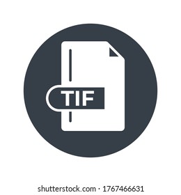 TIF File Format Icon. TIF extension filled icon.