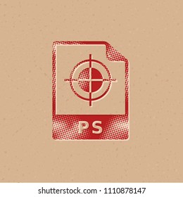 TIF file format icon in halftone style. Grunge background vector illustration.