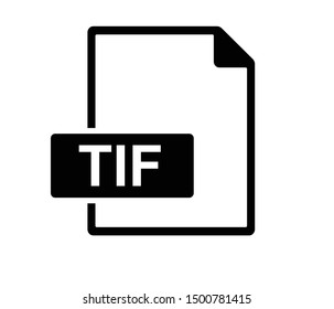 TIF icon or TIF file format vector isolate on white background 