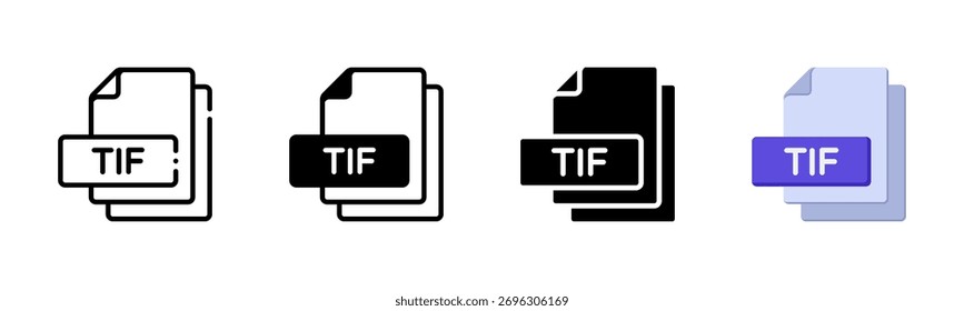 Conjunto de iconos de estilo múltiple Tif