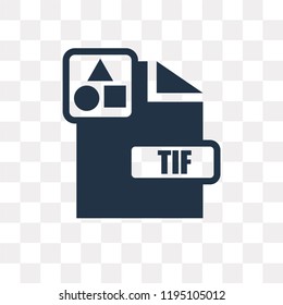 Tif vector icon isolated on transparent background, Tif transparency concept can be used web and mobile