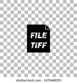 TIFF file. Black flat icon on a transparent background. Pictogram for your project