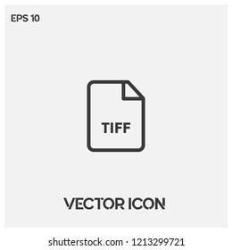 TIFF file format vector icon illustration.TIFF flat file format symbol icon vector for web and mobile application isolated on light backround.Premium quality.