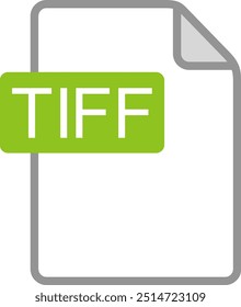 Das TIFF-Dateisymbol einzeln auf weißem Hintergrund