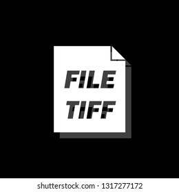 TIFF file. White flat simple icon with shadow