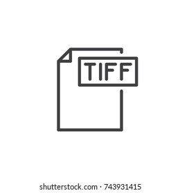 Tiff format document line icon, outline vector sign, linear style pictogram isolated on white. File formats symbol, logo illustration. Editable stroke