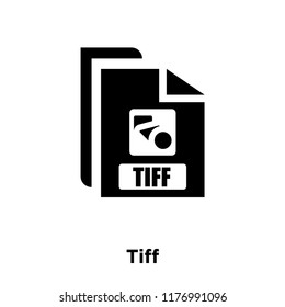 Tiff icon vector isolated on white background, logo concept of Tiff sign on transparent background, filled black symbol