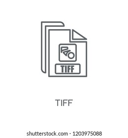 Tiff linear icon. Tiff concept stroke symbol design. Thin graphic elements vector illustration, outline pattern on a white background, eps 10.