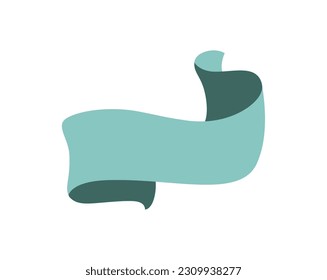 Tiffany color ribbon banner icon, Web design element. Hand drawn vector illustration. Place for your text for business, greeting card and holidays copy space