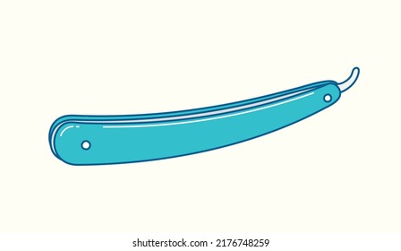 Tiffany green barber razor in flat vector illustration