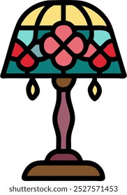 tiffany lamp icon clipart. The isolated object on a white background. logo. art deco